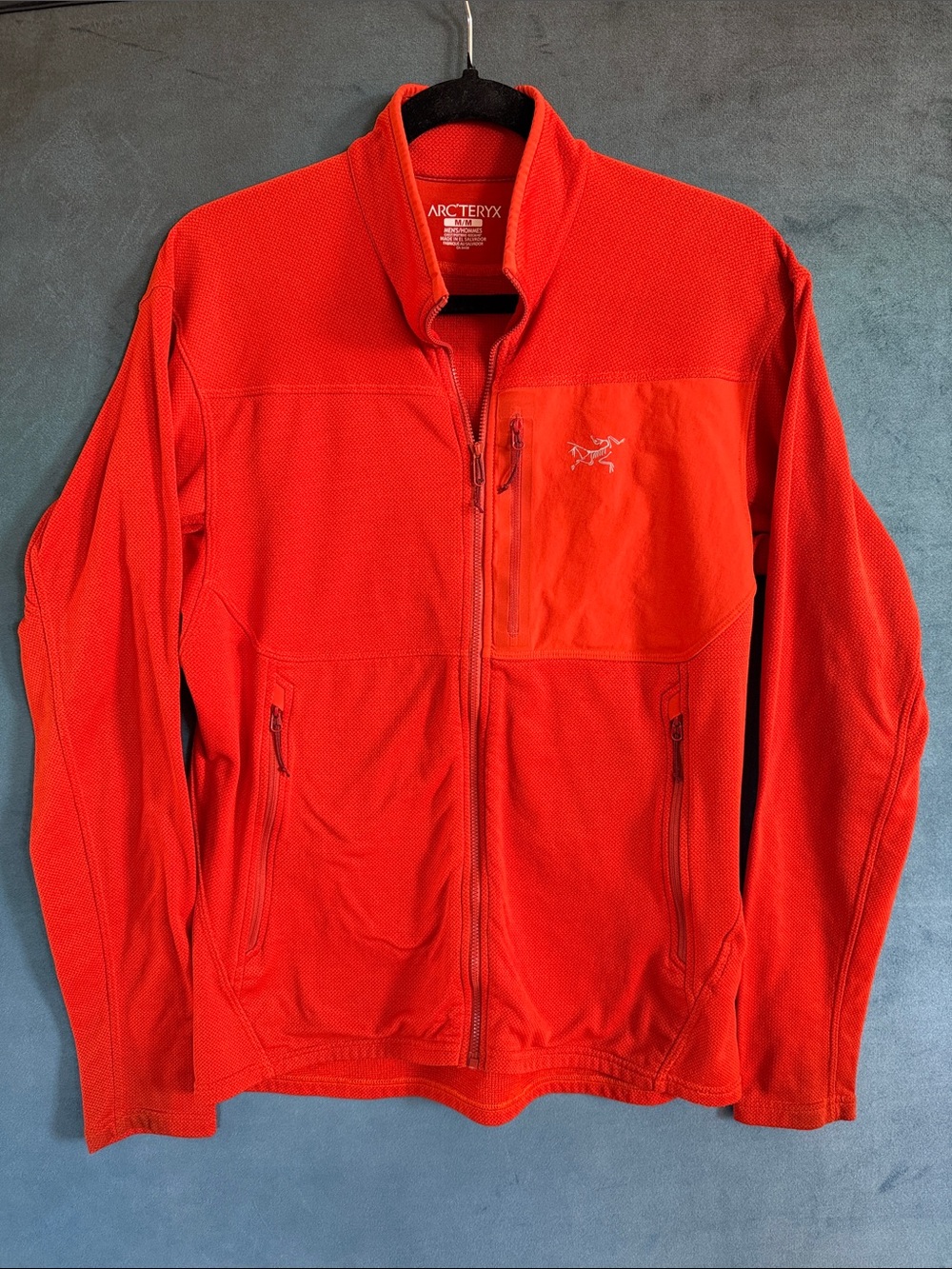 Arc'teryx Men's Orange Full-Zip Lightweight Fleece Jacket